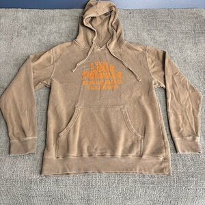 Lolla Palooza Chicago Tan Hoodie with Orange Graphic